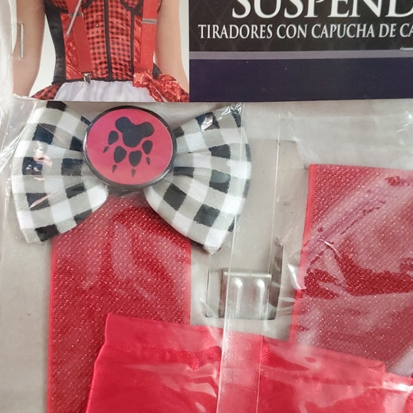 Hooded suspenders accessory set red riding hood - Picture 2 of 6